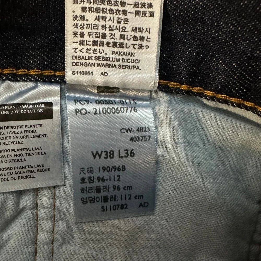 Levis 501 Jeans NWT Mens 38x36 Original Fit Straight Leg Dark Wash Indigo Denim